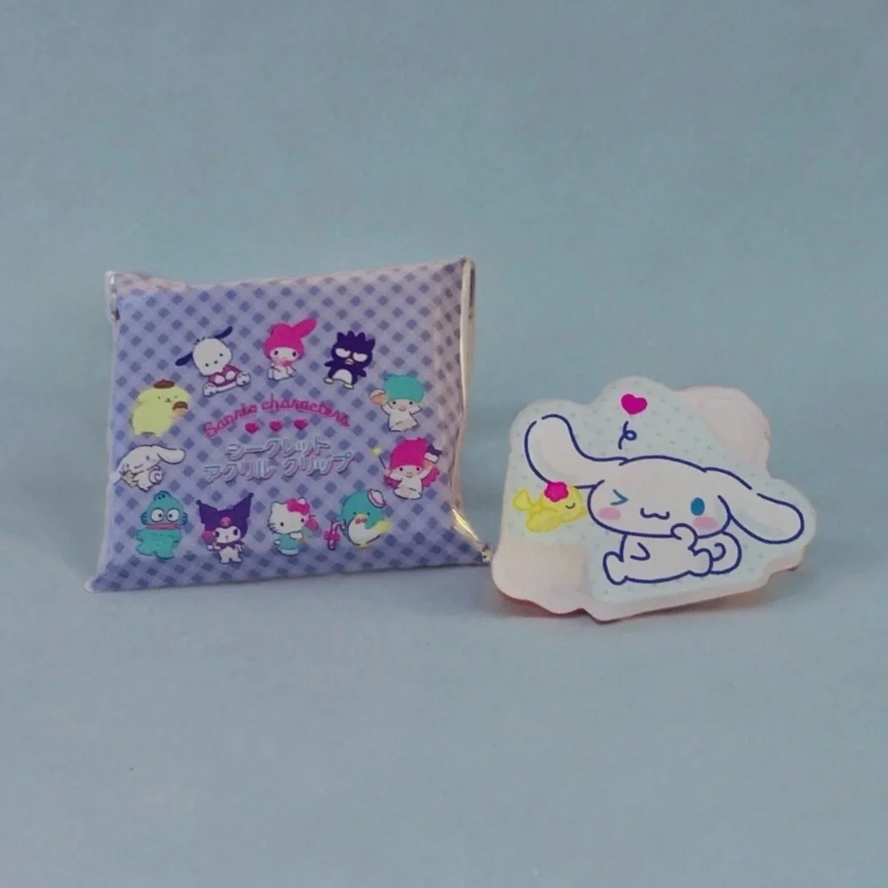 Sanrio Clip Set - Cinnamoroll, 2” Acrylic Kawaii Fastener For Planner Journal